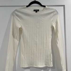 J.Crew White Ribbed Knit Top